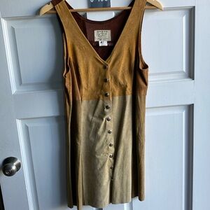 Vintage suede patchwork dress from Paris
